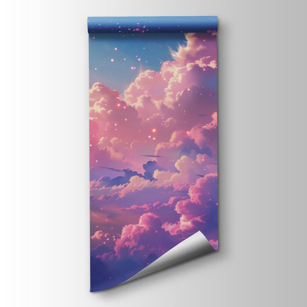 Pink clouds among stars — product view