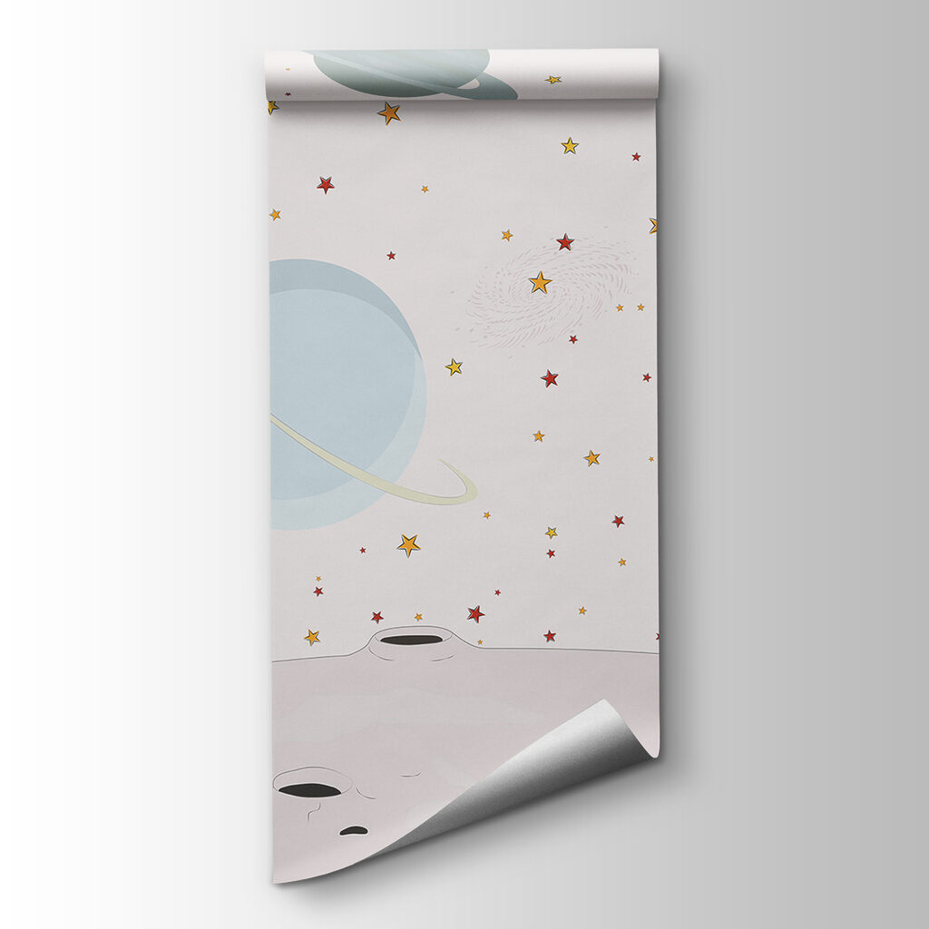 Astronauts among pastel shapes — product view