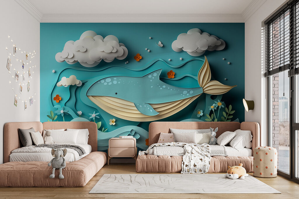 Whale under white clouds — interior 1