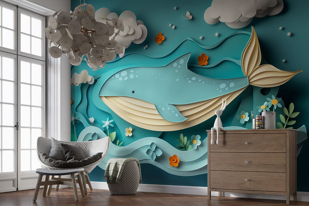 Whale under white clouds — interior 3