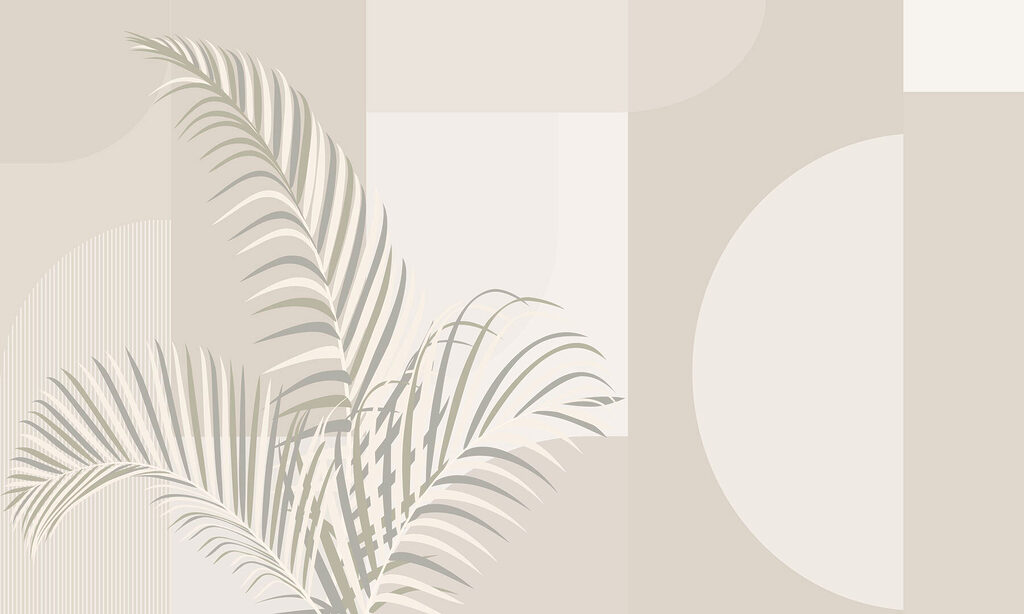 Palm fronds on geometry — full design