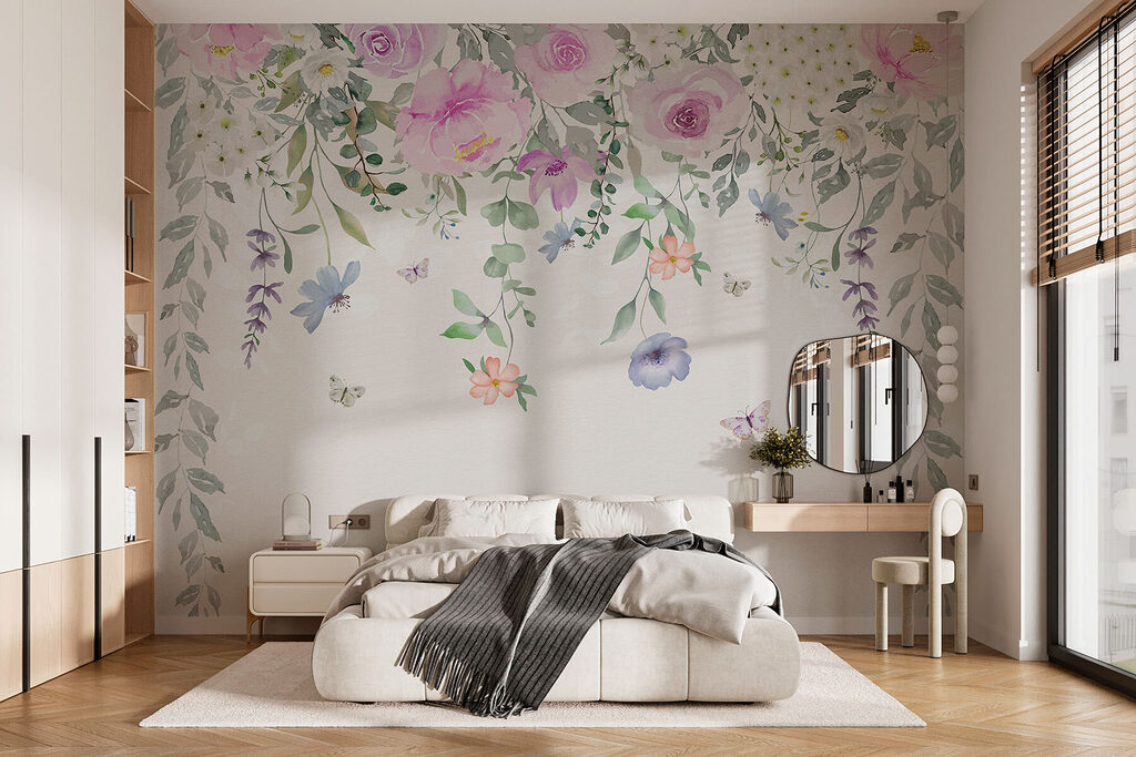 Trailing pastel roses — interior 1
