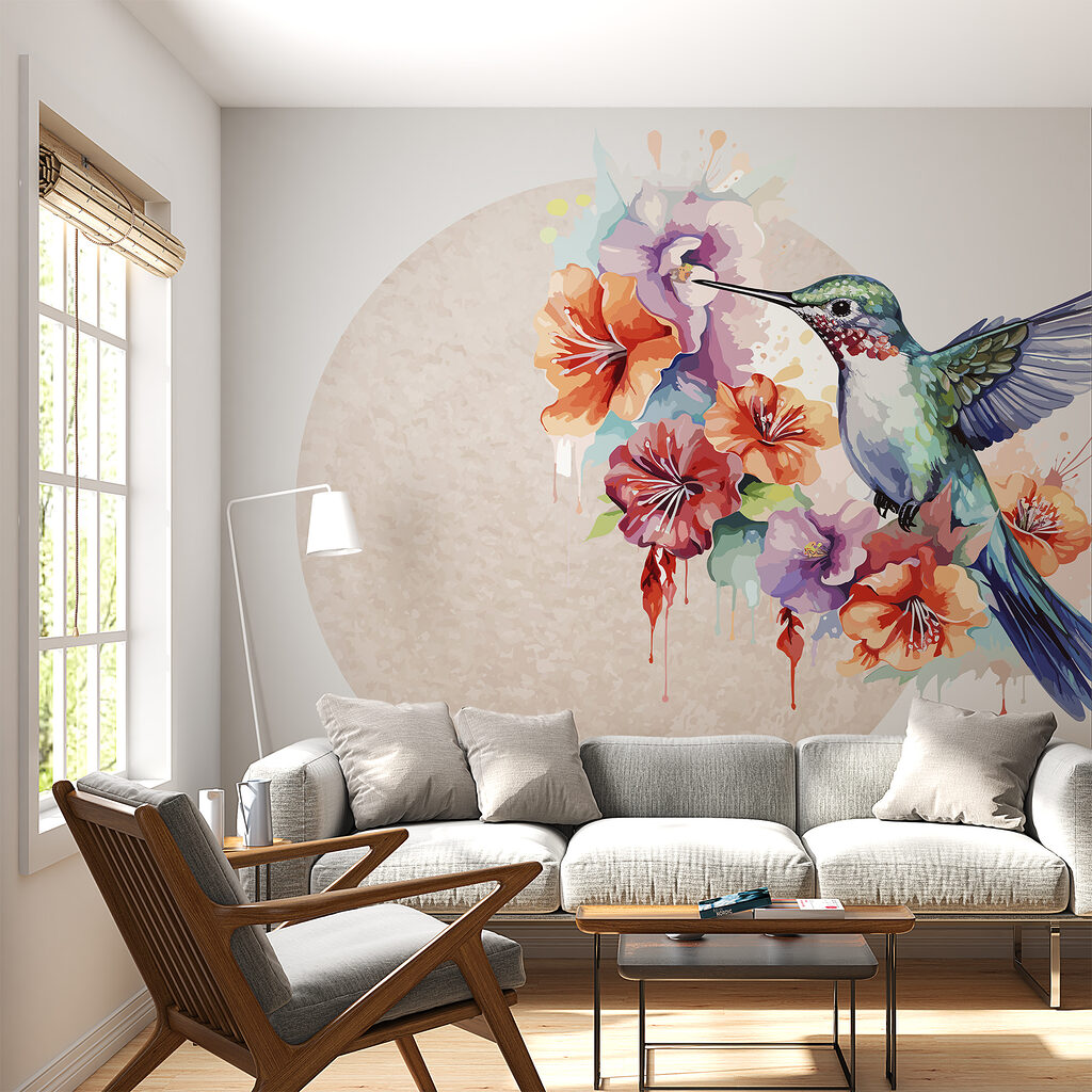Hummingbird in Bloom in an interior
