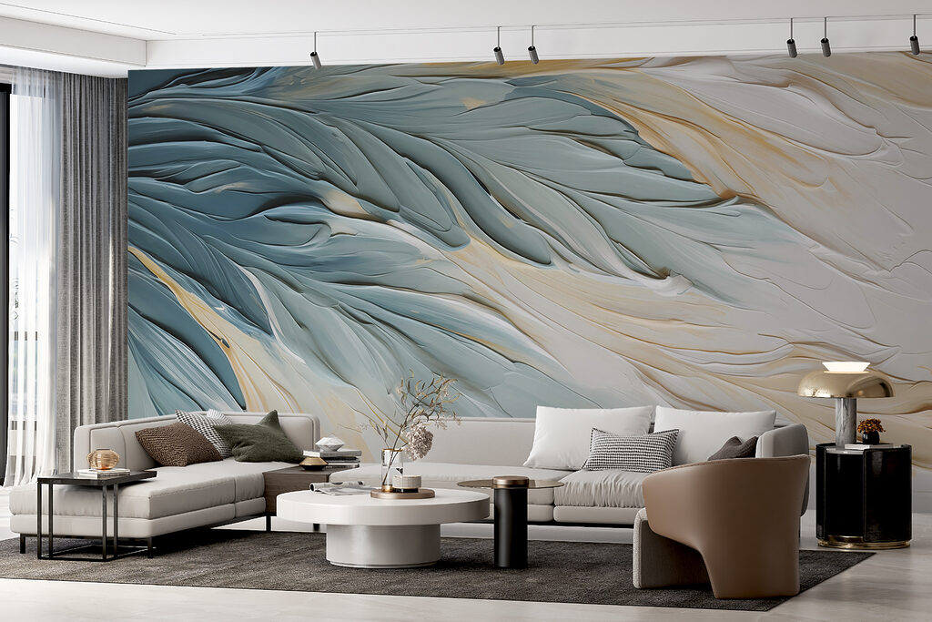 Blue wavy ridges — interior 1
