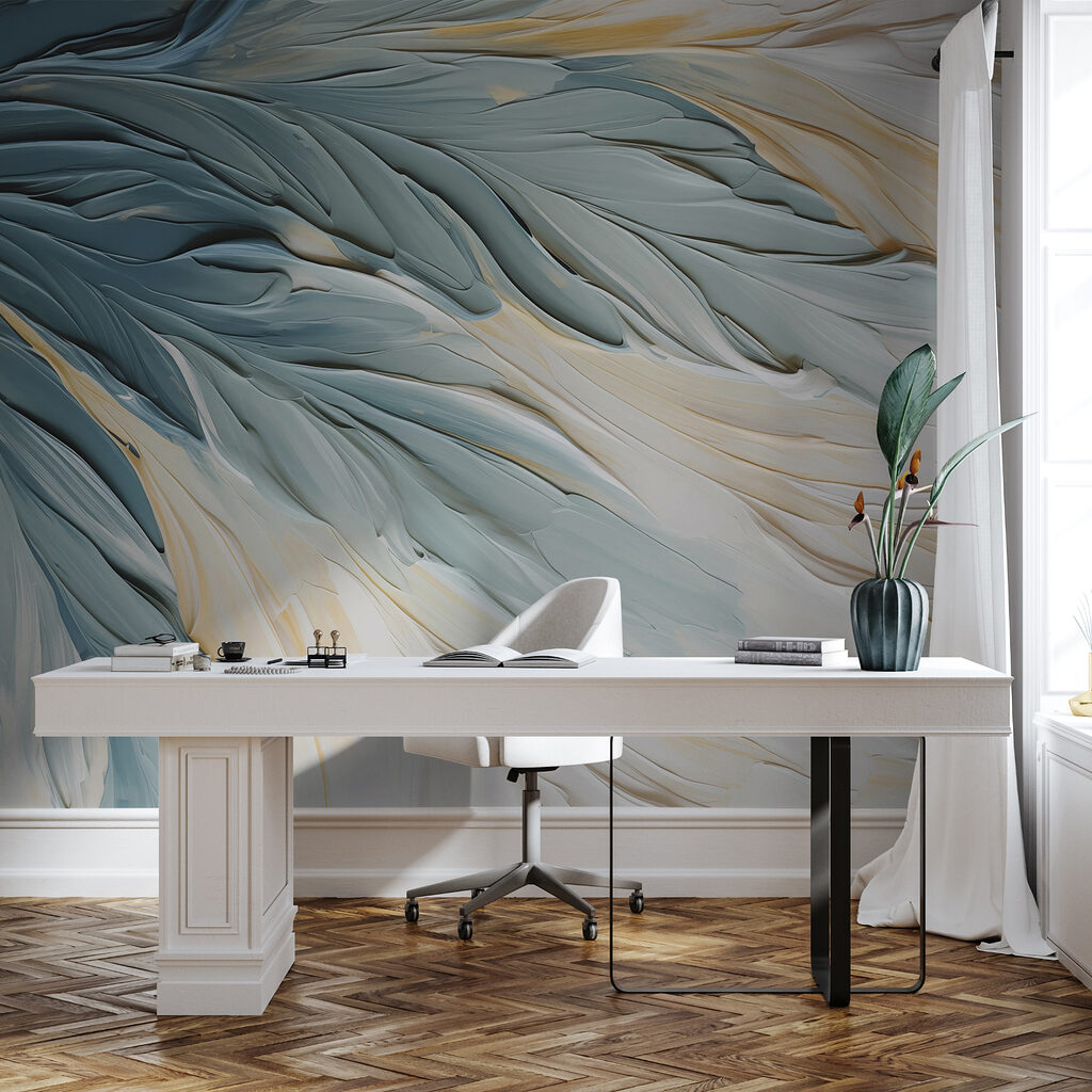 Blue wavy ridges — interior 2