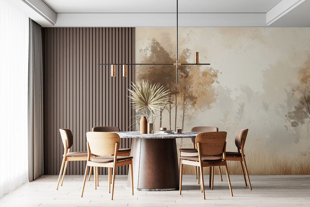 Misty meadow with trees — interior 3