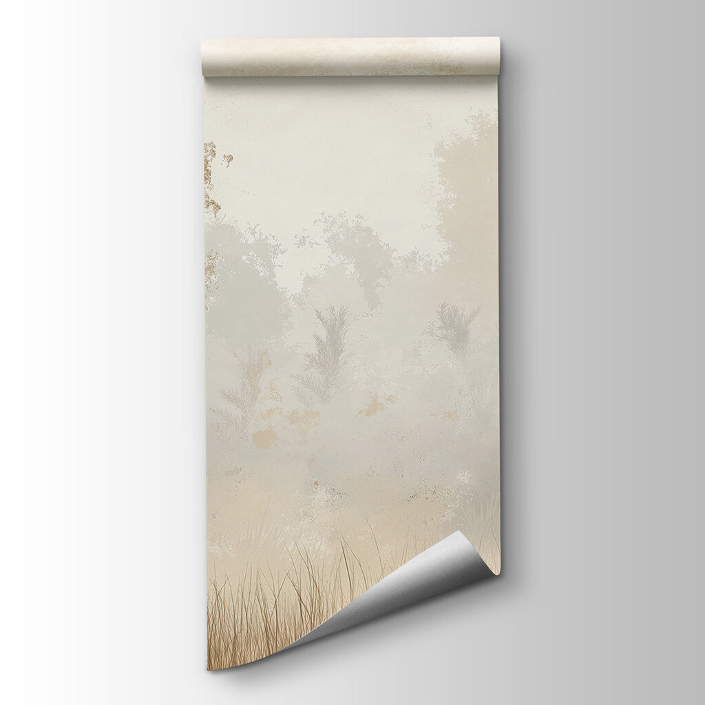 Misty meadow with trees — product view