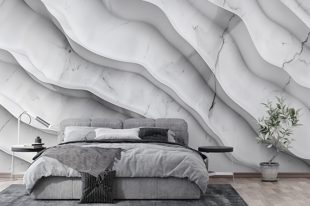 White layered waves — interior 1