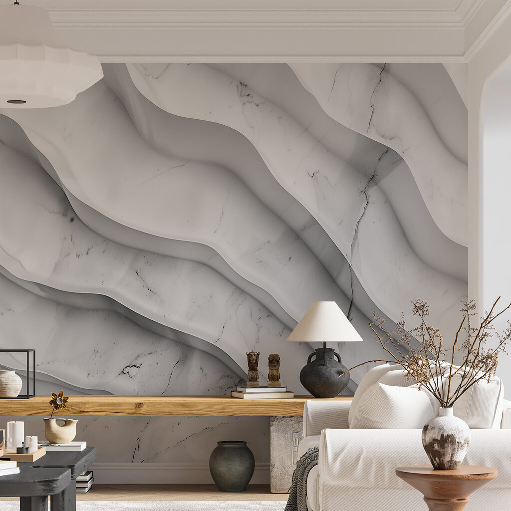 White layered waves — interior 2