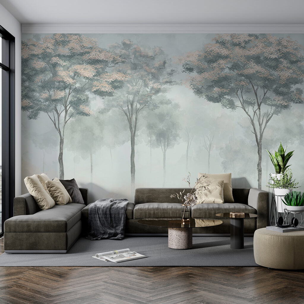 Fading trunks in mist — interior 1