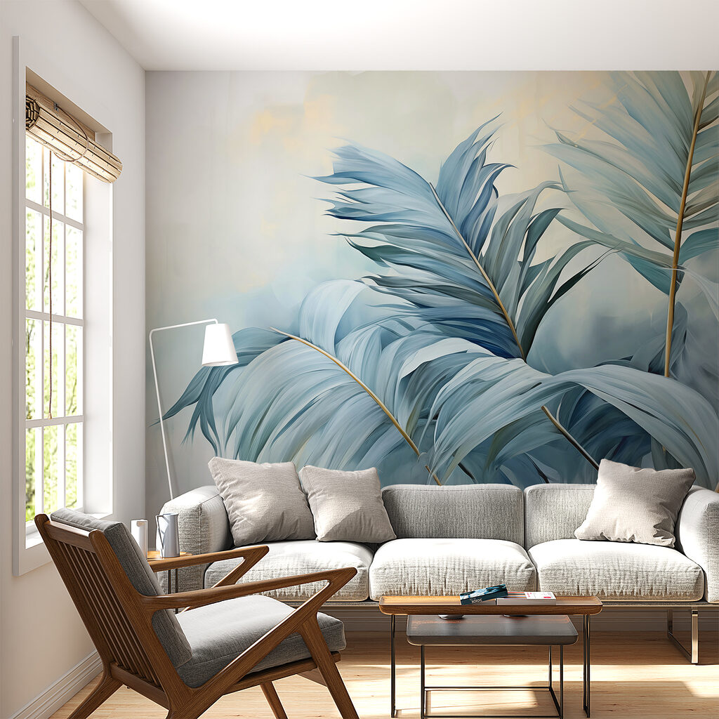 Fronds bending along edges — interior 1
