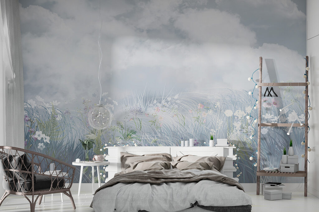 Flower meadow under clouds — interior 1