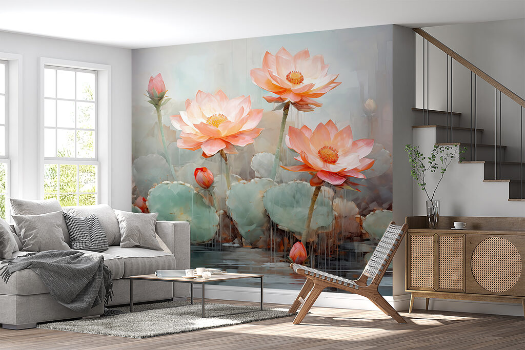 Lotus flowers on water — interior 1