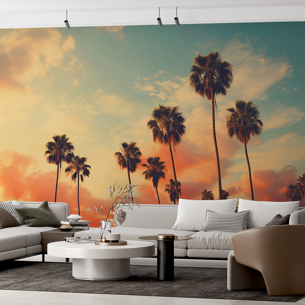 Palms against evening clouds — interior 1