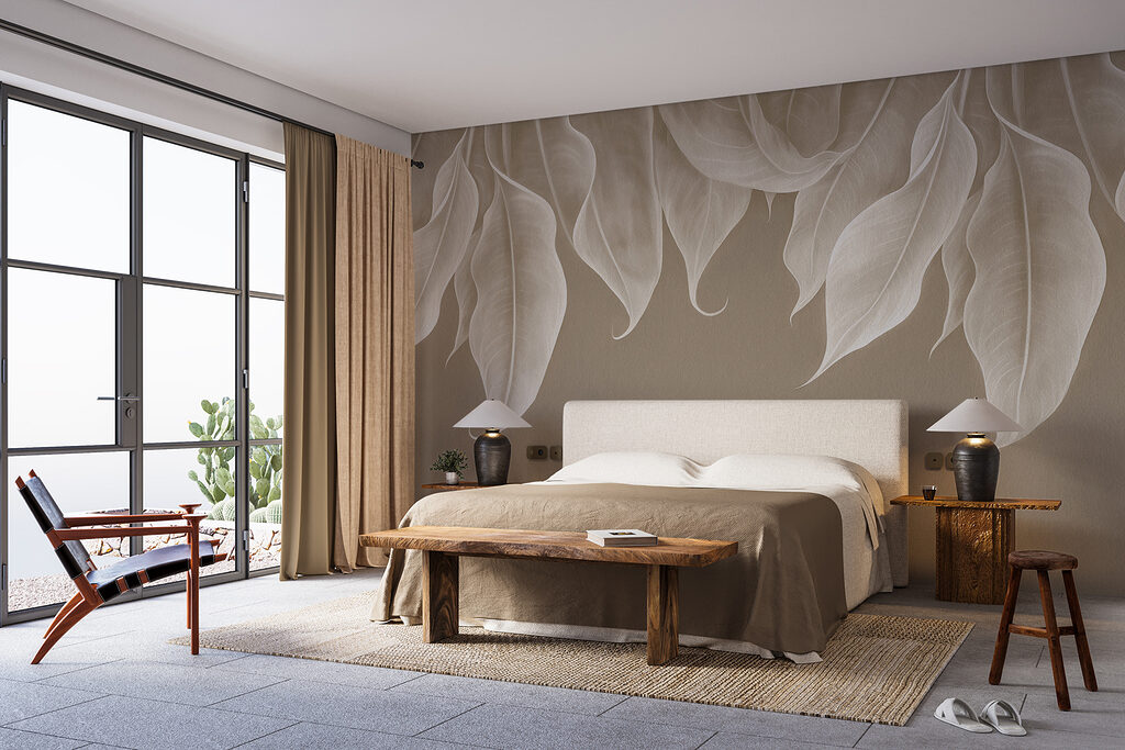Curving white leaves — interior 1
