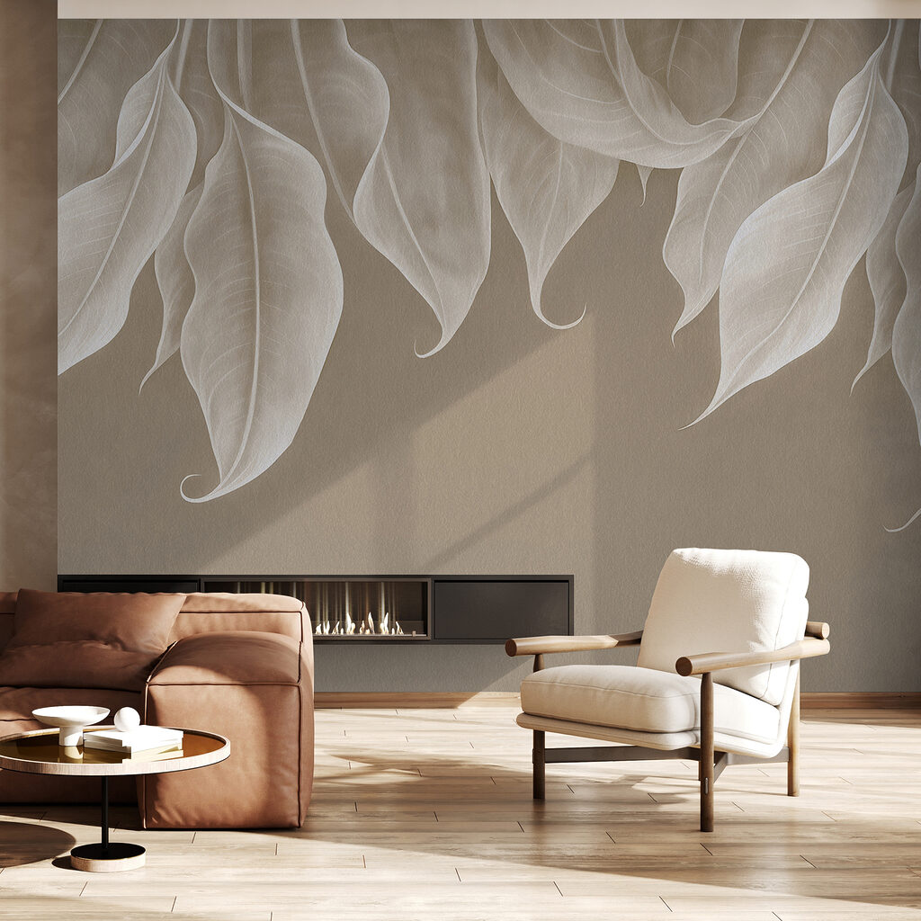 Curving white leaves — interior 2