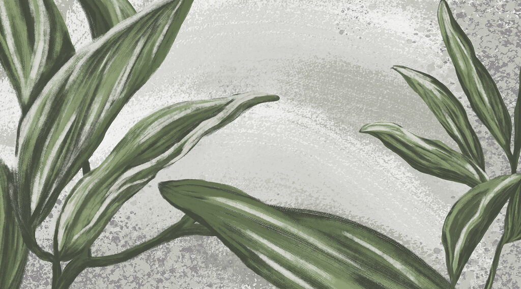 Long green leaves — full design