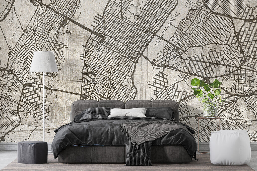 Manhattan Street Map in an interior