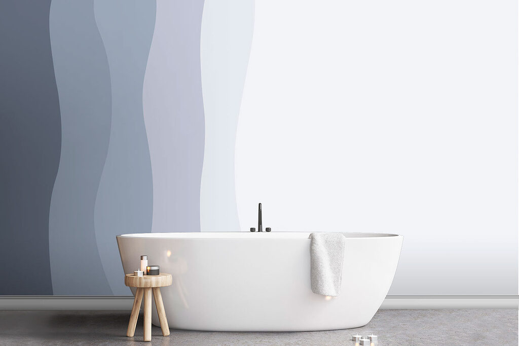 Wavy stripes on white — interior 1