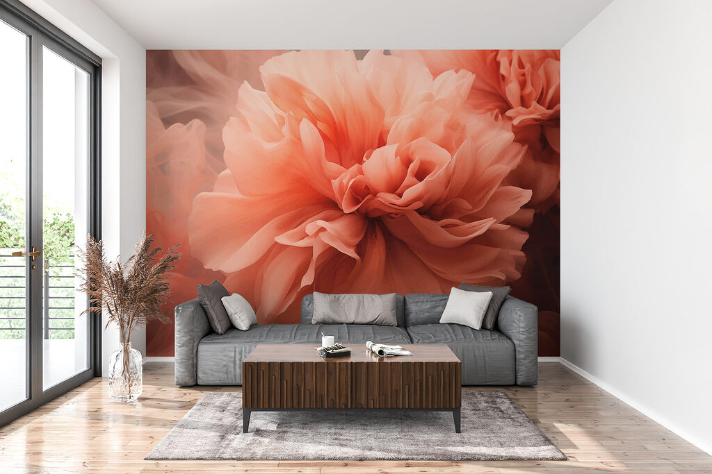 Peach peony, smoky edges — interior 1
