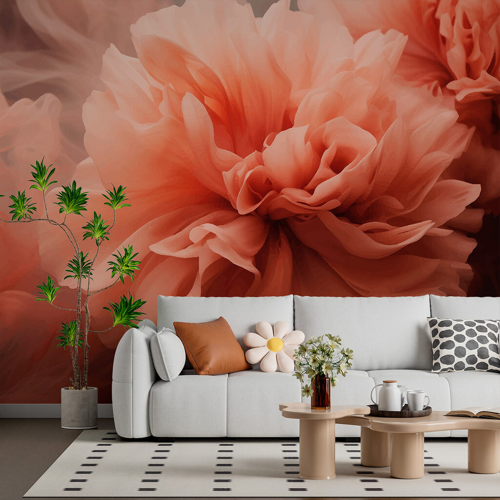Peach peony, smoky edges — interior 2