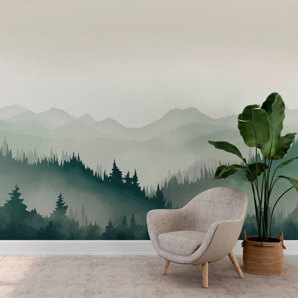 Pine forest in mist — interior 1