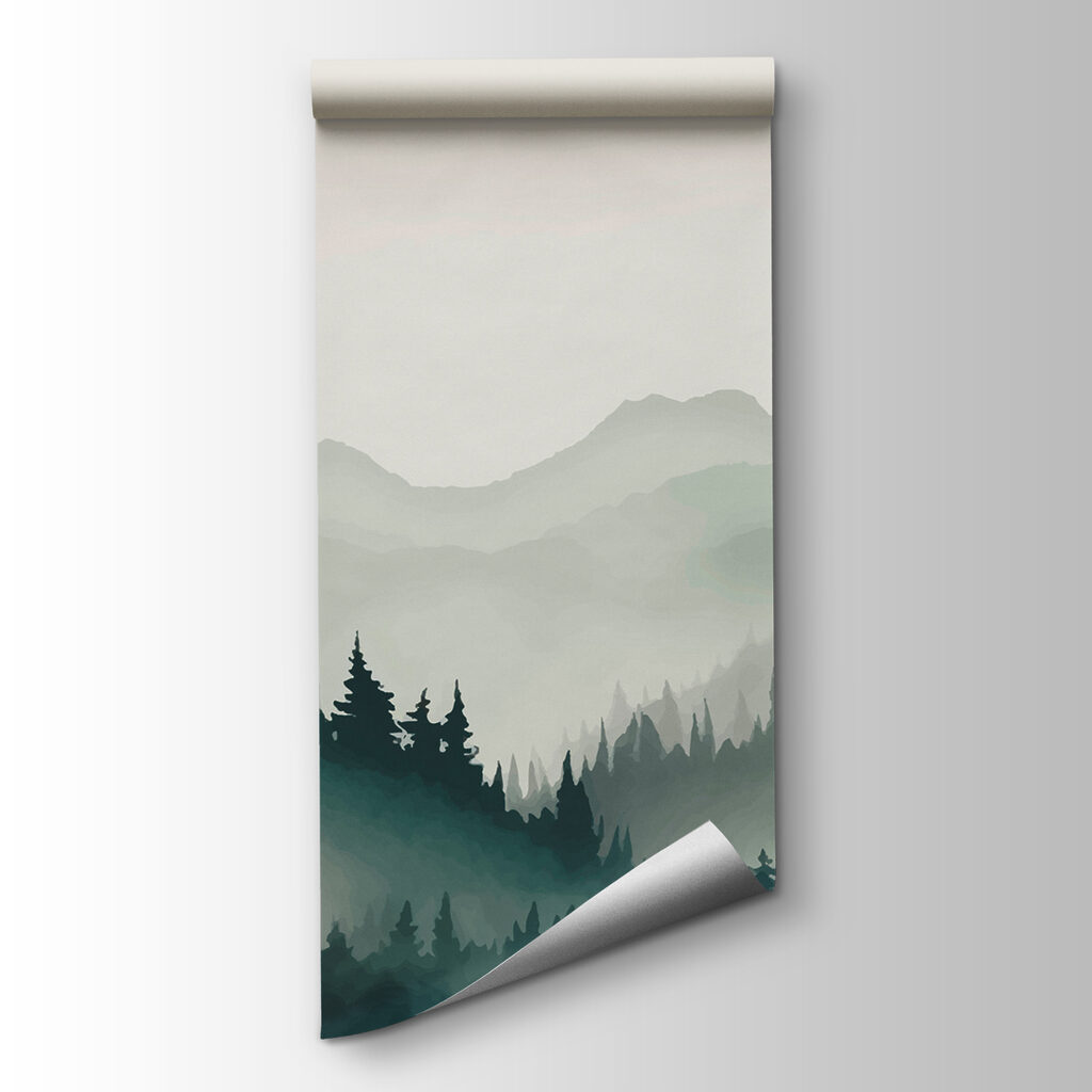 Pine forest in mist — product view
