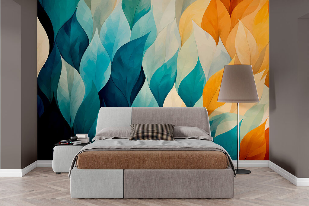 Turquoise leaves, earthy tones — interior 1