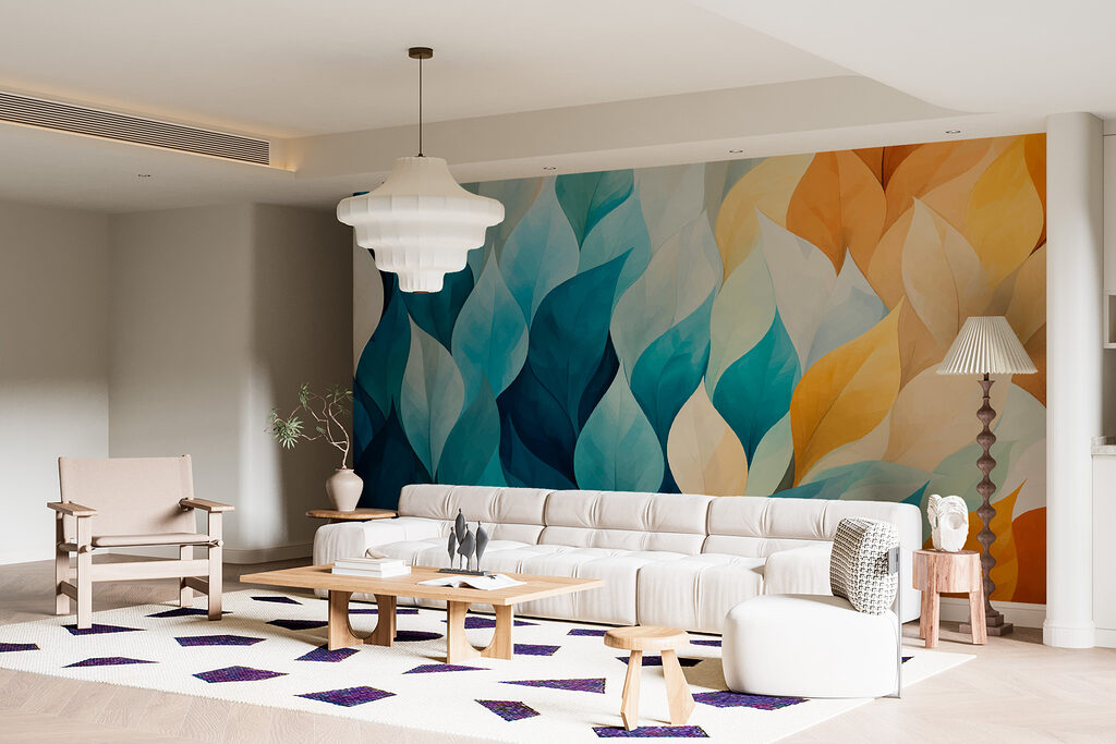 Turquoise leaves, earthy tones — interior 2