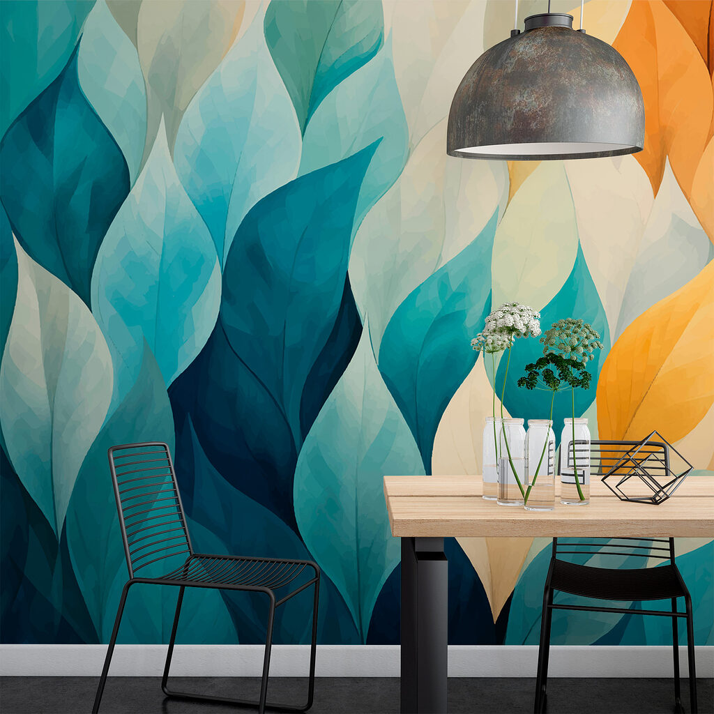 Turquoise leaves, earthy tones — interior 3