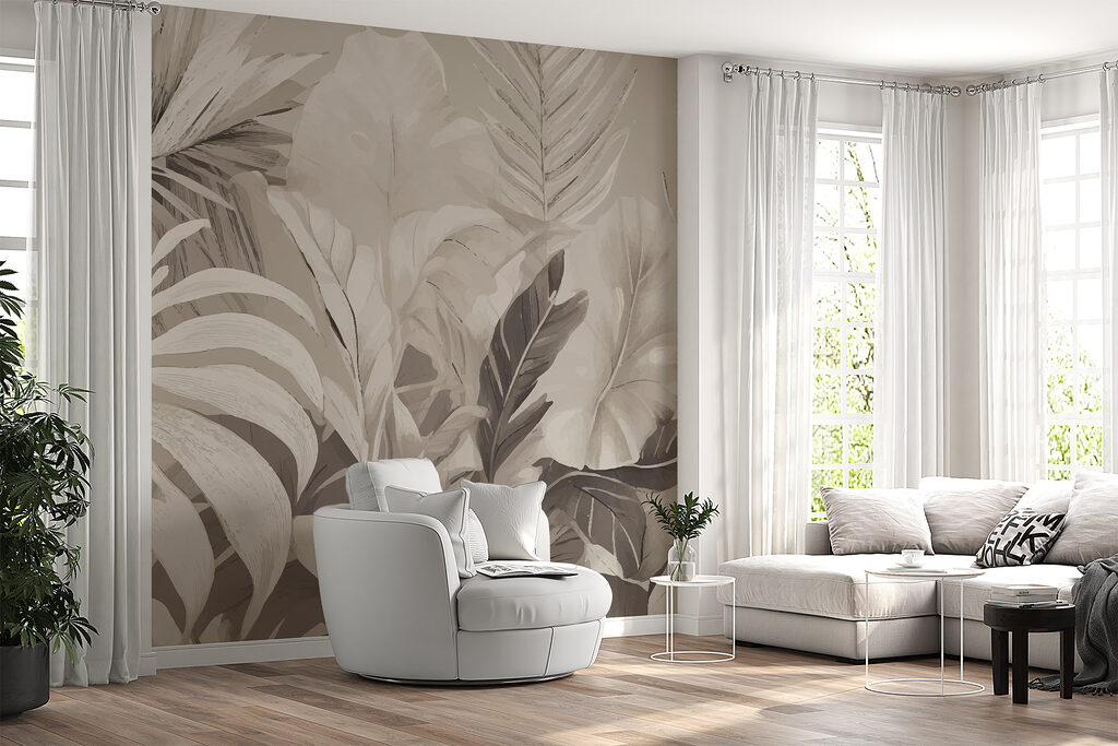 Grey tropical leaves — interior 1