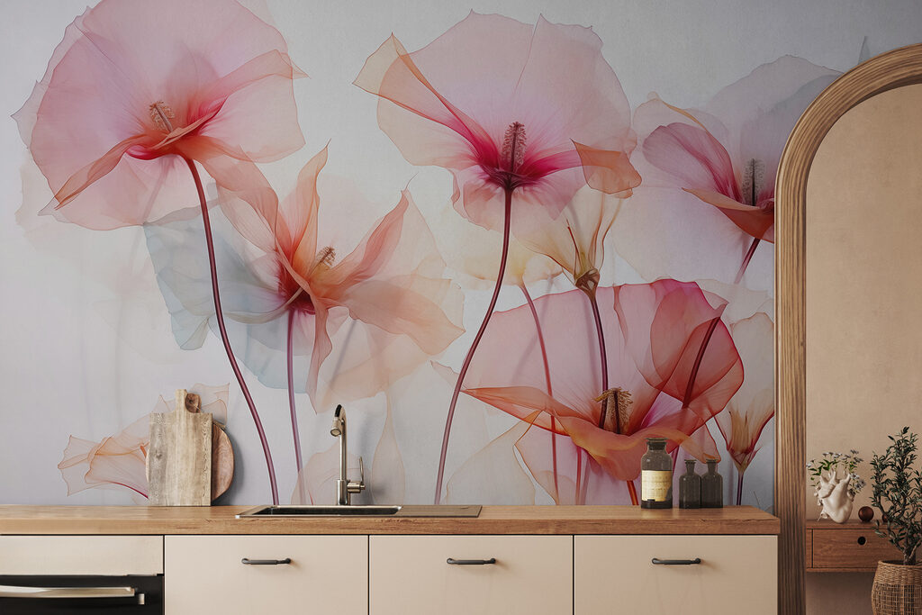 Pink blooms, thin stems — interior 2