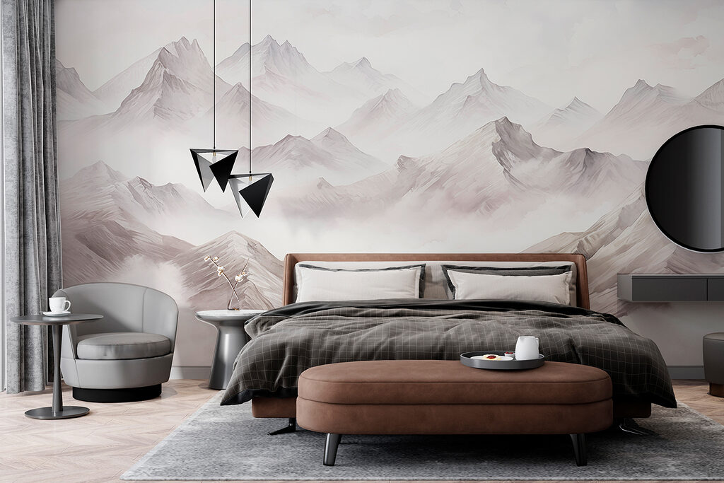 Distant Mountain Summits in an interior