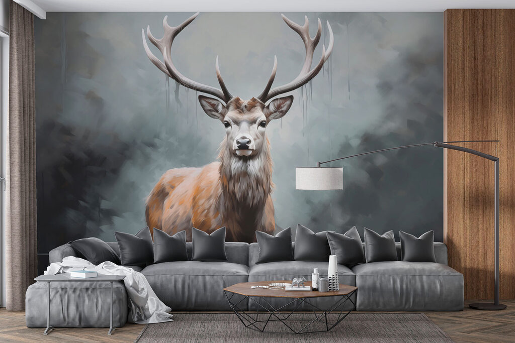 Stag in misty water — interior 3