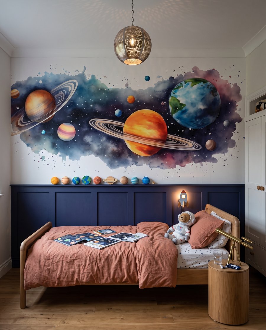 Watercolour Universe in an interior