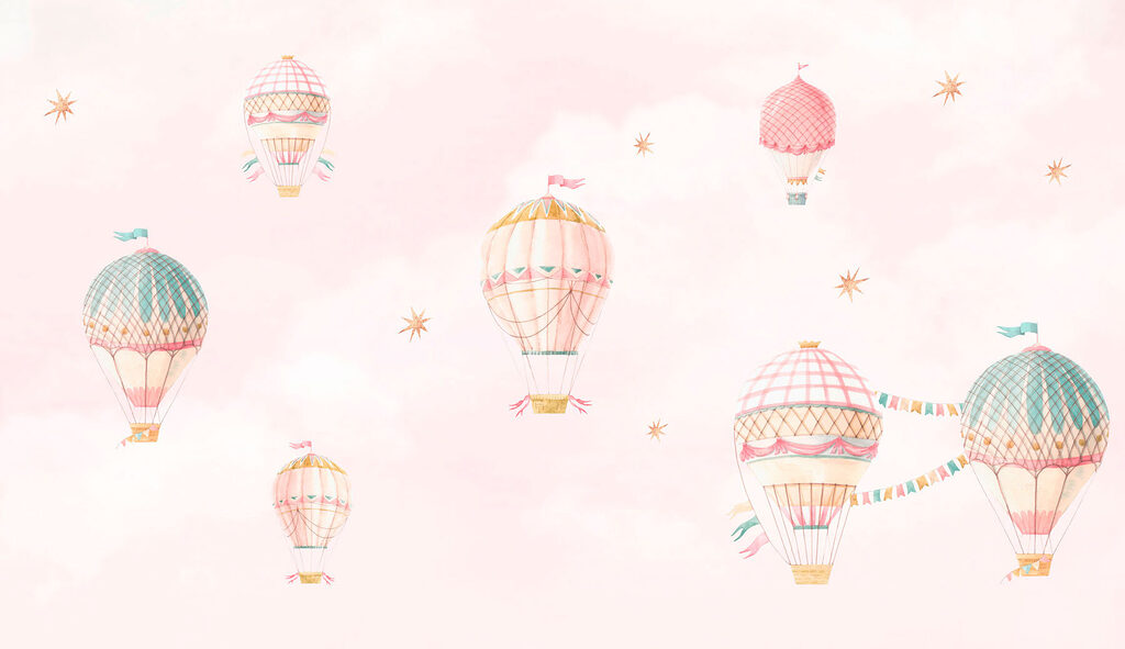 Small pastel balloons — full design