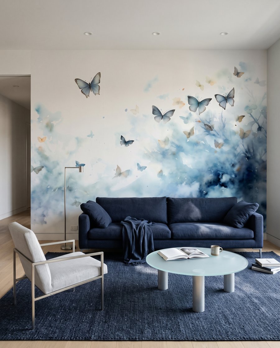 Butterflies in Watercolour in an interior