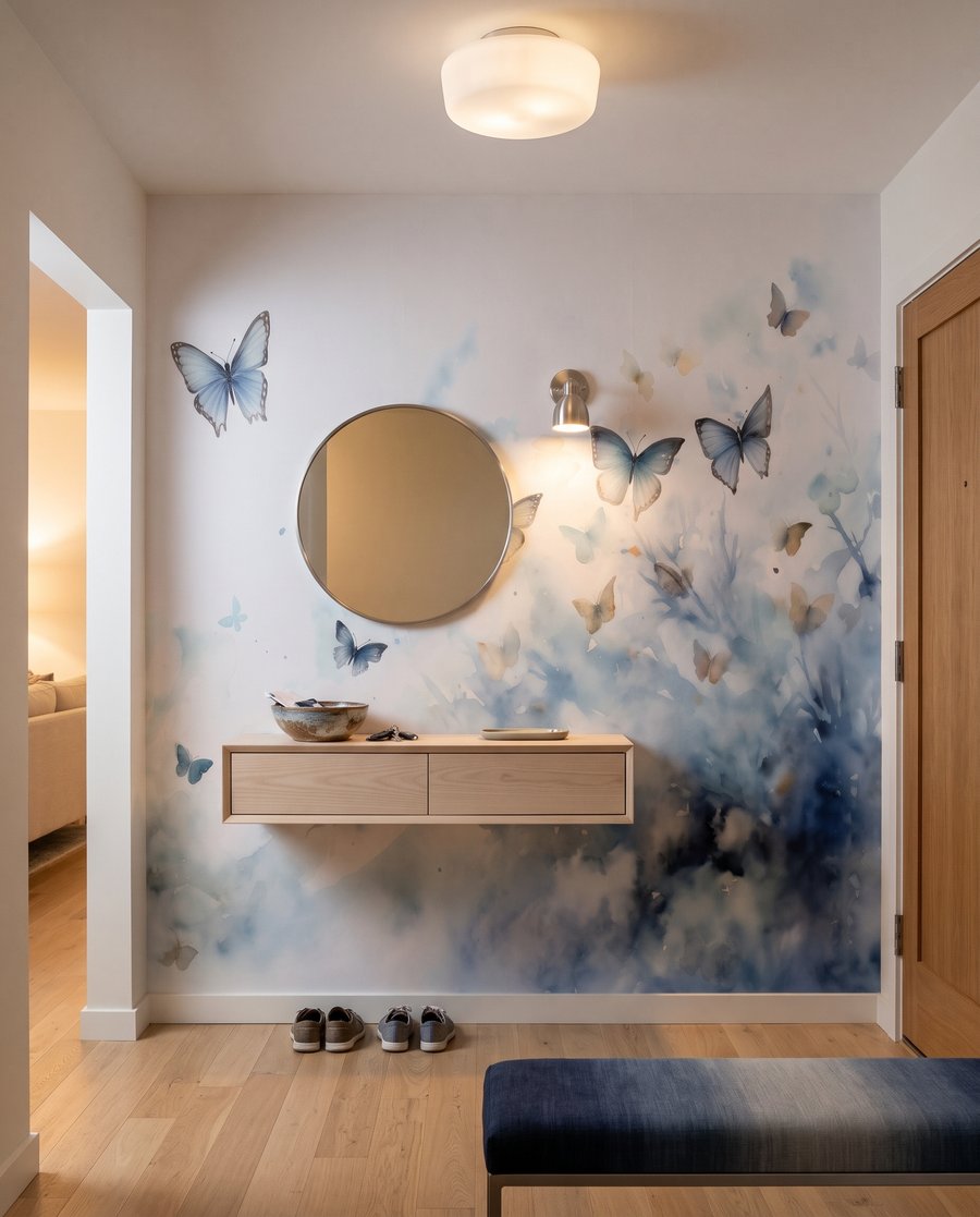 Butterflies in Watercolour in an interior