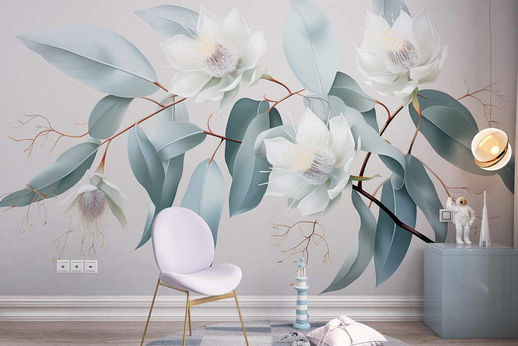 White flowers, blue-grey leaves — interior 5