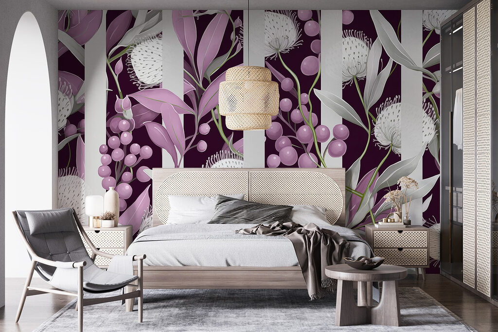 Botanical Stripe Pattern in an interior