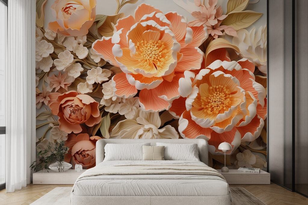 Peach flowers in relief — interior 3