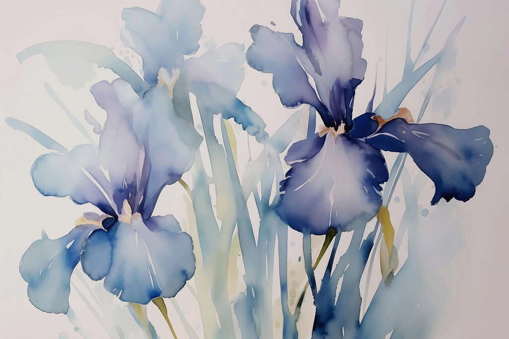 Blue irises — full design