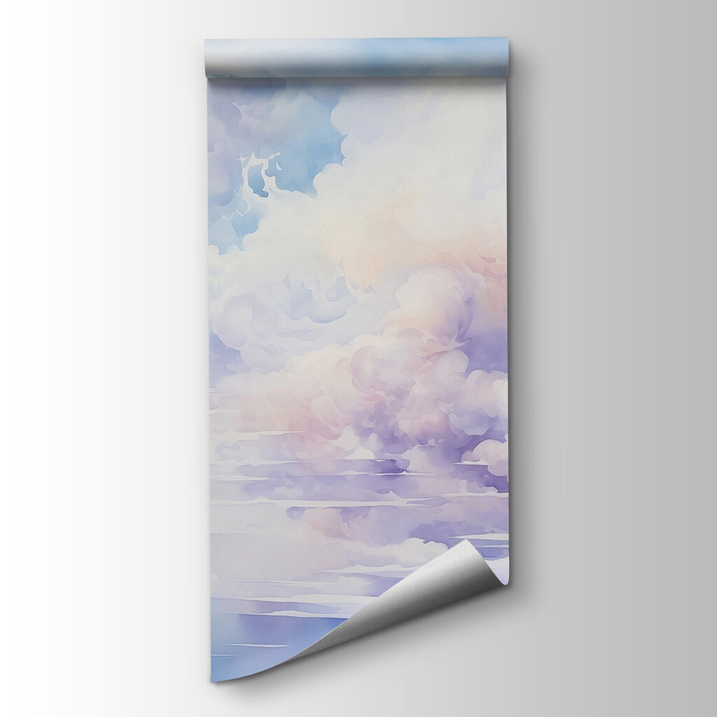 Lilac clouds over water — product view