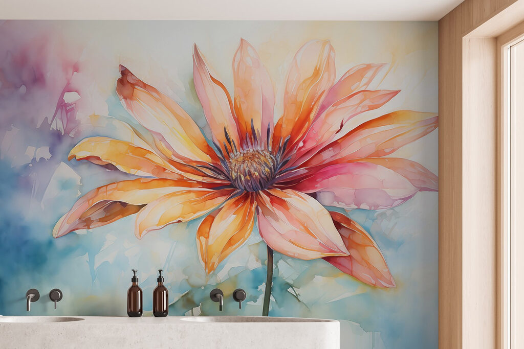 Orange flower in watercolour — interior 2