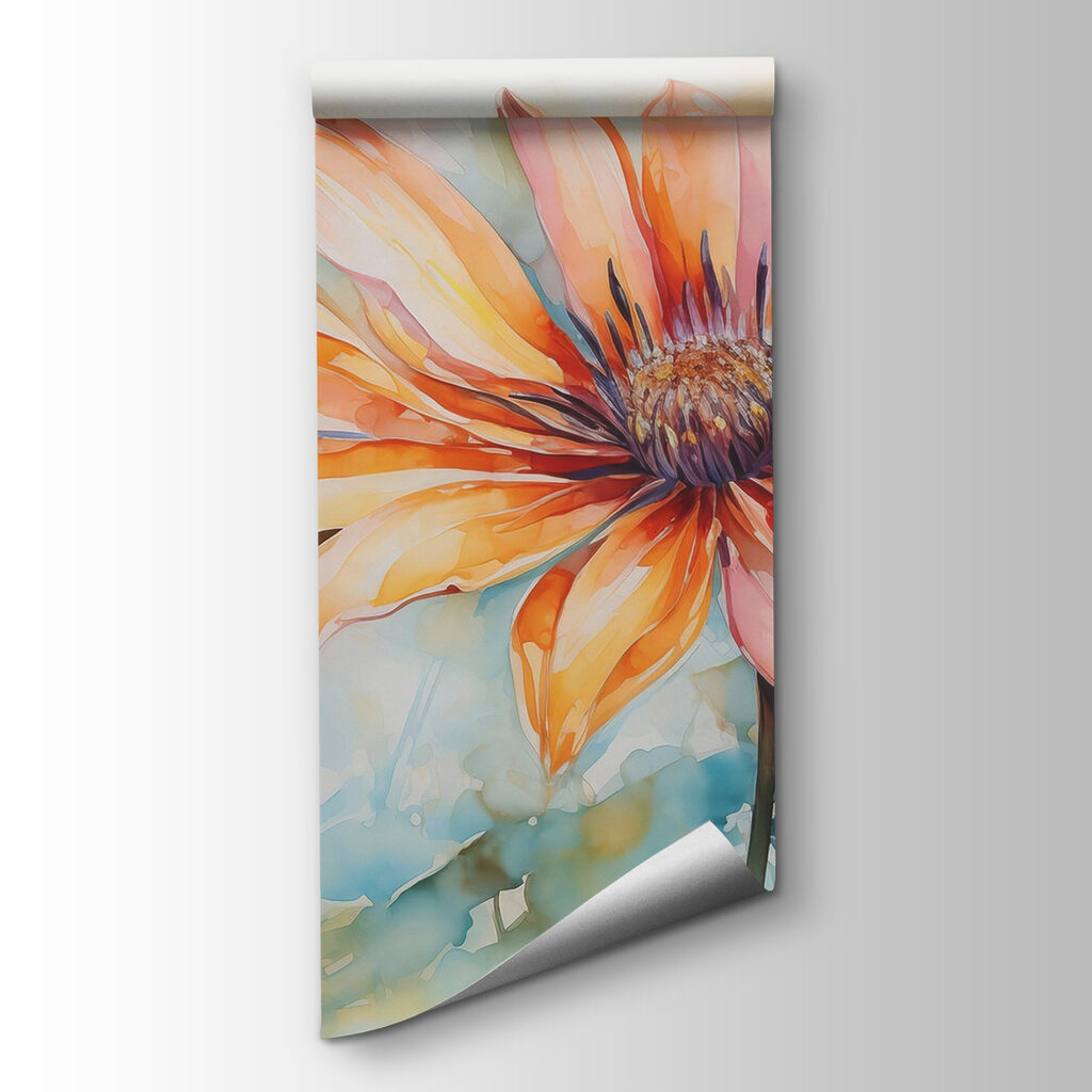 Orange flower in watercolour — product view