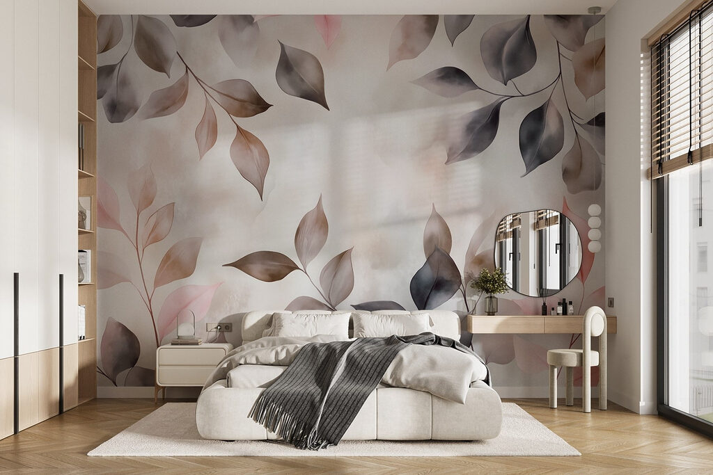 Leaf Sprigs in Watercolour in an interior