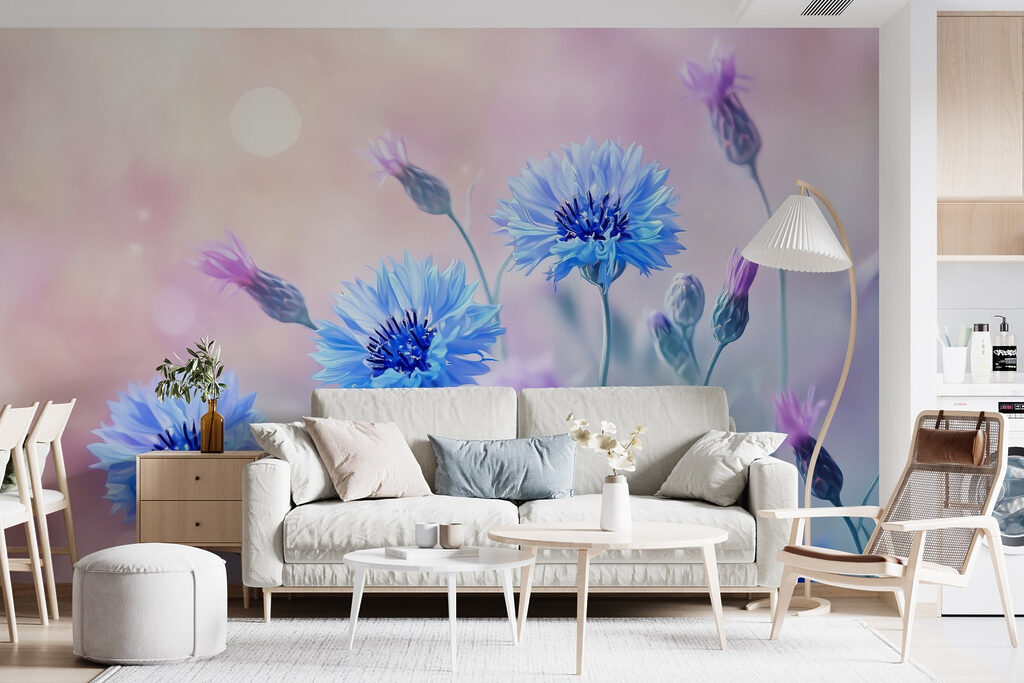 Cornflowers in pink light — interior 2