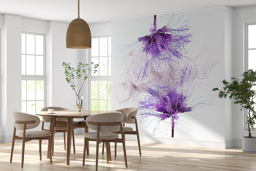 Flowers in Splashed Ink in an interior