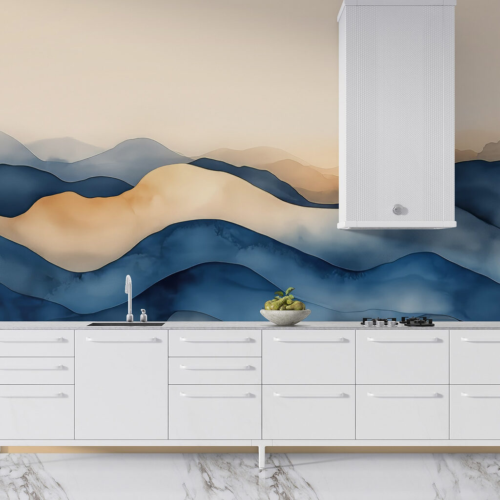 Blue ridges over cream — interior 6