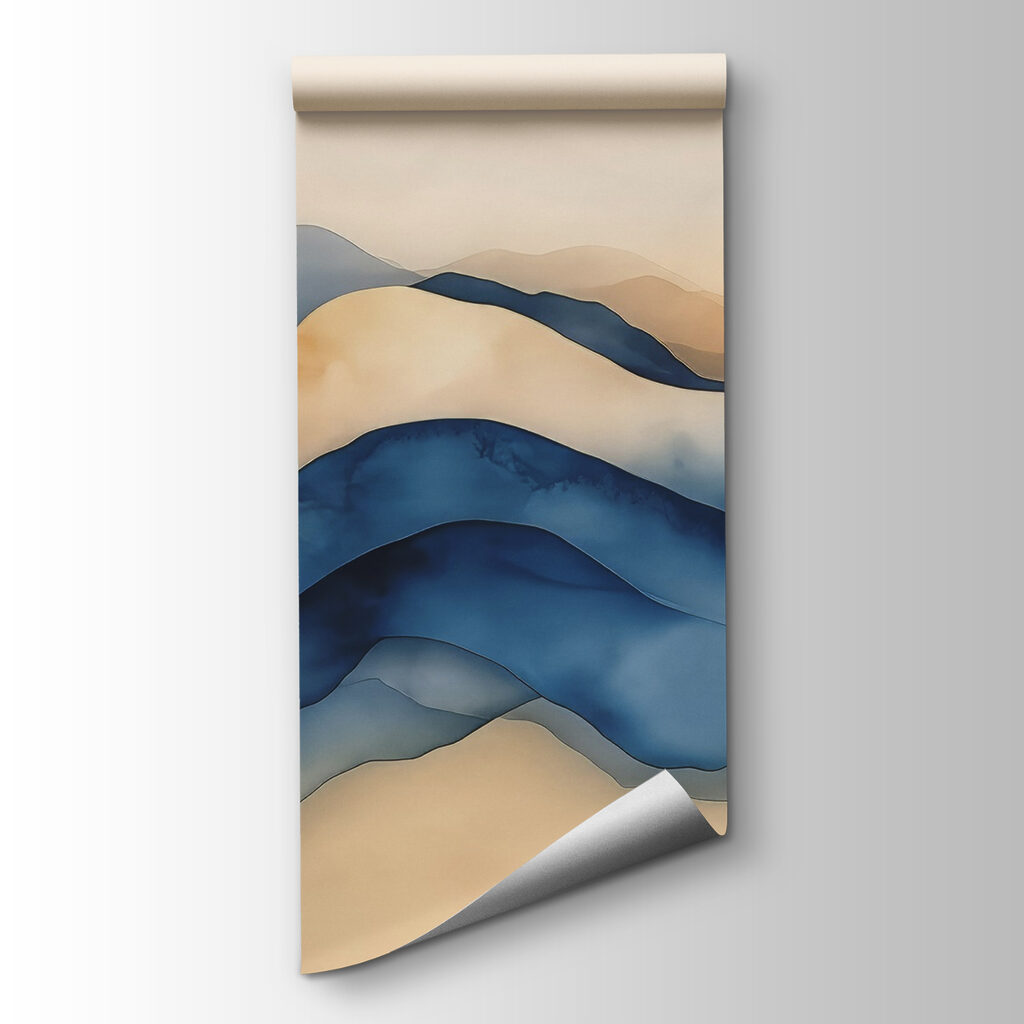 Blue ridges over cream — product view